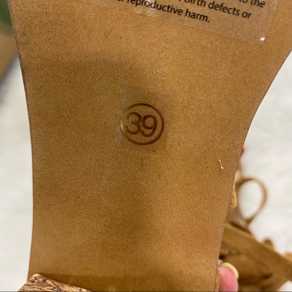 MUK LUKS Sasha Cork Block Heel Bow Sandal SZ 9 - Picture 7 of 7